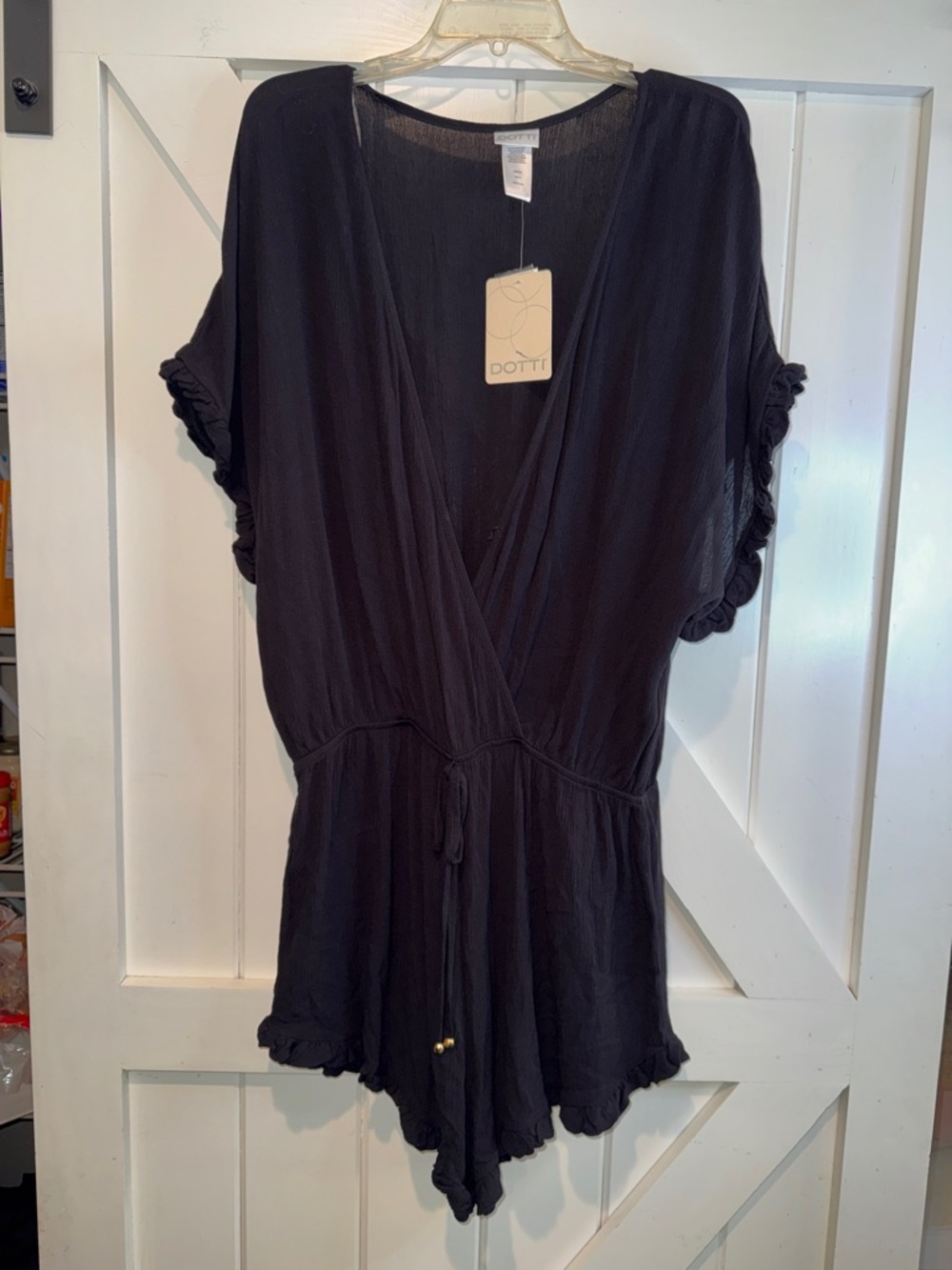 Dotti Black V-Neck Short Sleeve Romper